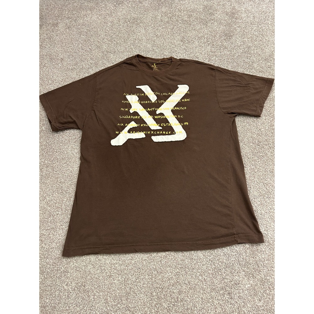 Armani Exchange Graphic Tee Mens XL Brown Excellent Pima Cotton Logo Shirt